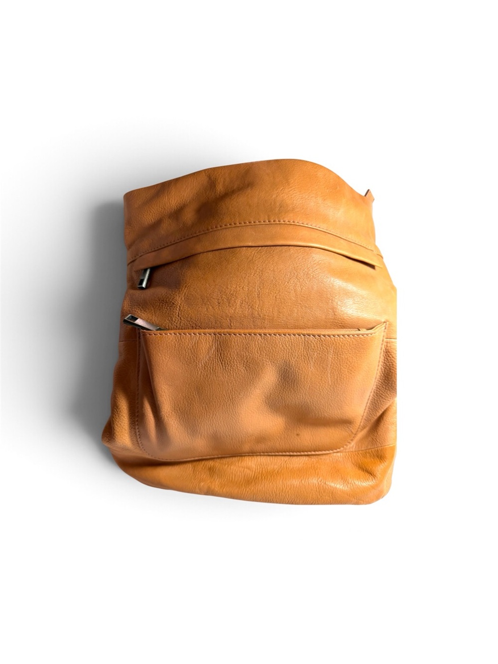 Aspen Women’s Casual Leather Backpack Crossbody Purse in Cognac Tan